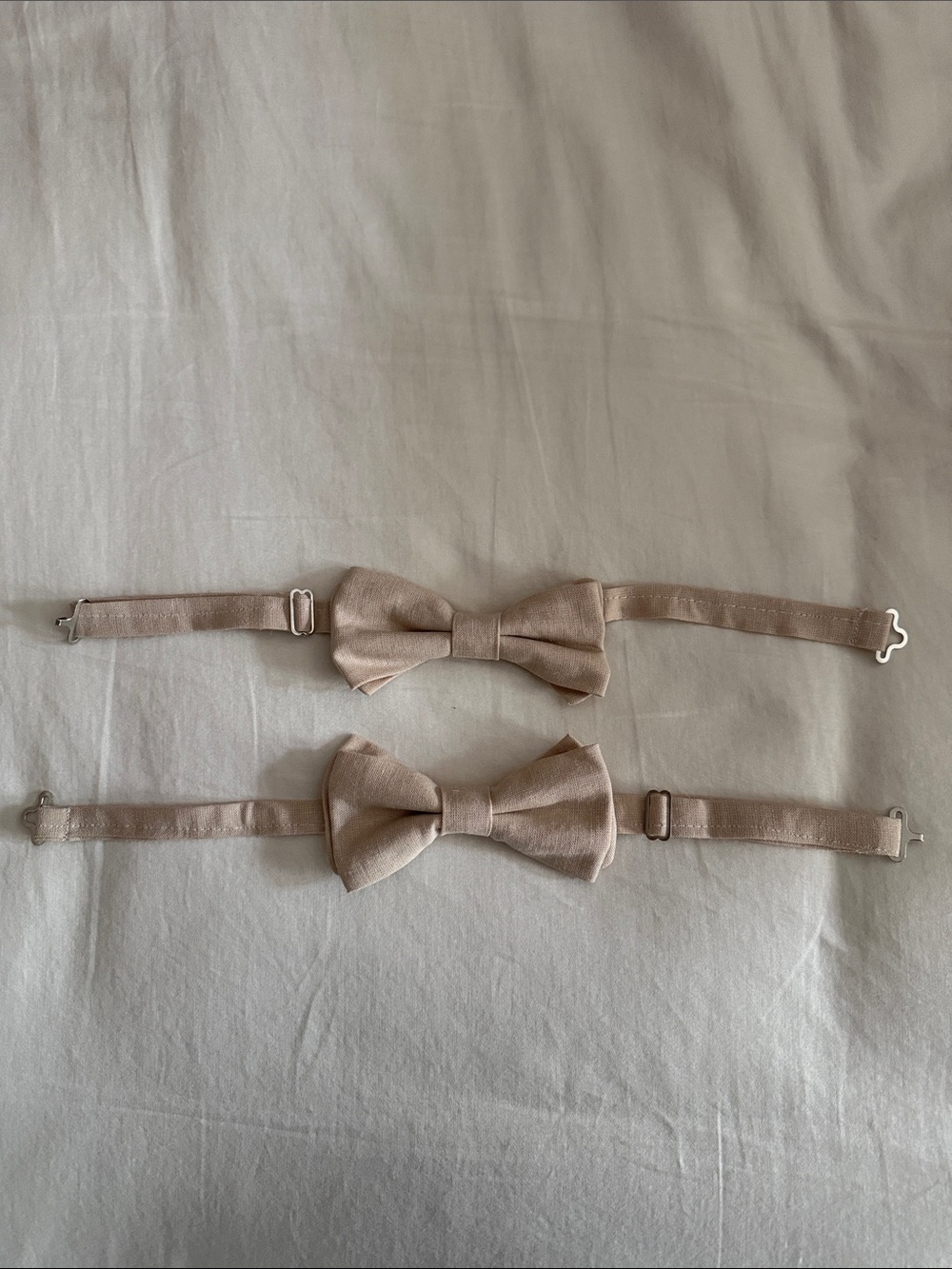Linen Adjustable Bow Tie - Cream